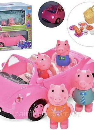 Игровой набор свинка пеппа с семейным автомобилем на пикник, p...