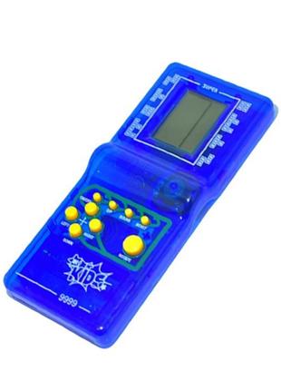 Портативна гра тетріс прозорий корпус Brick Game E-9999-T Blue