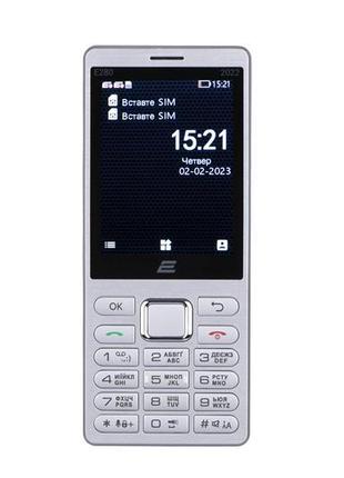 Мобiльний телефон 2E E280 2022 Dual Sim Silver (688130245227)