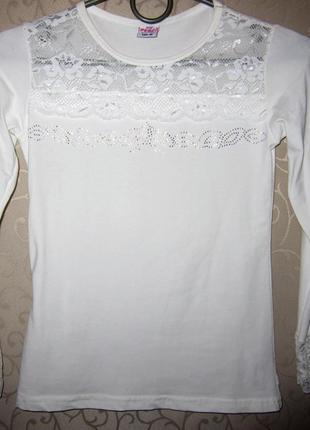 Блуза для девочки "кружево"  турция размер 140