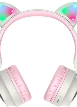 Наушники Bluetooth HOCO Cheerful Cat ear W27, серые