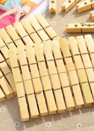 Прищіпки бамбукові для білизни XINTONG 20 шт 6 см