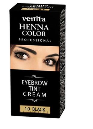 Крем-фарба для брів чорна 1.0 venita henna color eyebrow tint ...