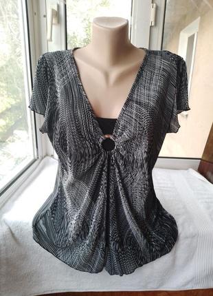 Трикотажная блуза блузка большого размера