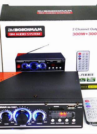 Усилитель BM AUDIO BM-700BT USB Блютуз 300W+300W 2х канальный