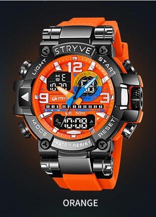 Мужские наручные спортивные часы stryve (ораньжевый), водонепр...