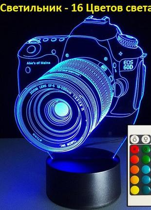 3d светильник, "фотоаппарат", подарки любимому на новый год, о...