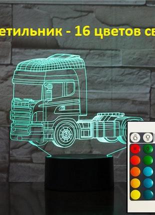 3d led светильник "грузовик", подарок ребенку на рождество, ид...