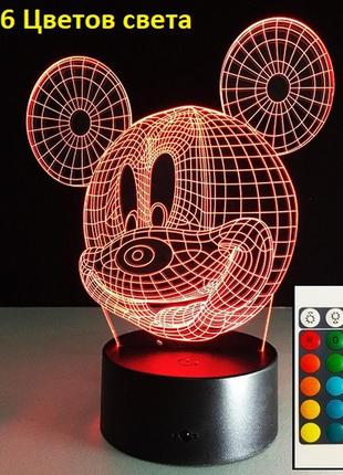3d світильник, "мікі маус", креативні подарунки на новий рік, ...
