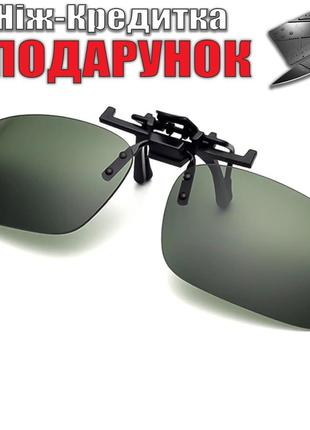 Сонцезахисна кліпса на окуляри для водіїв Night Vision Чорний
