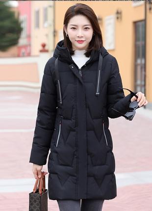 Куртка женская демисезонная черная цвета 48-52 р (3хл) весна-о...