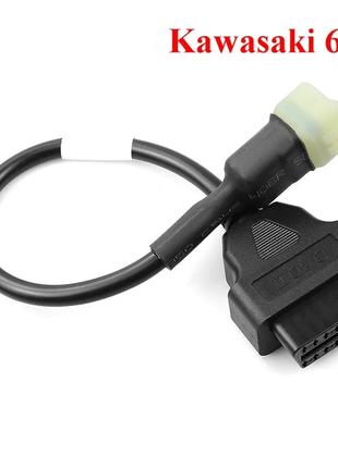 ПЕРЕХОДНИК Kawasaki 6 pin адаптор 16Pin OBD2 OBDII кабель диаг...