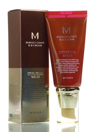 ВВ-крем натуральний беж 23 тон Missha M Perfect Cover BB Cream...