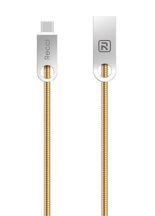 Кабель Recci RCT-C100 USB Type-C Vajra 1м золото