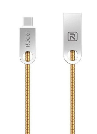 Кабель Recci RCL-C100 USB Lightning Vajra 1м золото