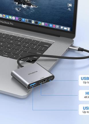 Адаптер USB C-HDMI USB PD 60Вт Уценка
