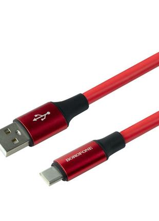 Кабель Borofone BX82 Extra Durable USB — Type C 3A 1 m Червоний