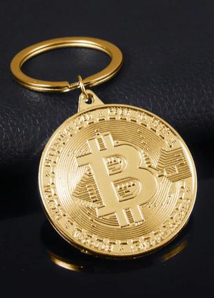 Брелок на ключі метал біткоїн Bitcoin монета золотистий метал