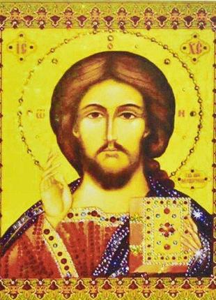 Алмазная вышивка Икона Образ Иисус Христос Вседержитель полная...