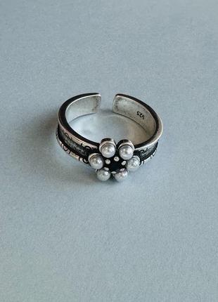 Кольцо серебро 925 проба посеребрение кольцо с цветком