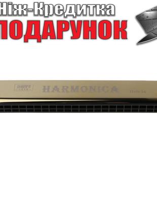 Губна гармошка Harmonica металева Золотий