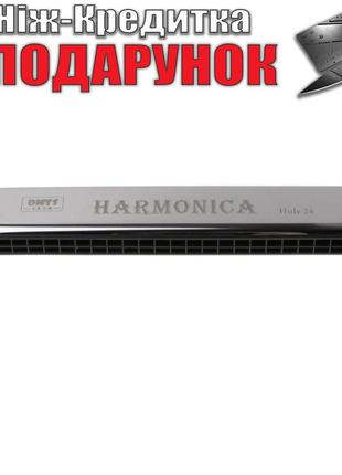 Губная гармошка Harmonica металлическая Серебряный