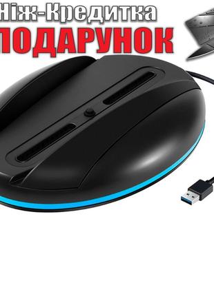 Світлодіодна підставка для PS5 з USB портами чорна