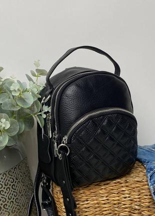 Жіночий рюкзак-сумка з натуральної шкіри