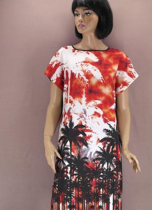 Новое брендовое платье "kaleidoscope" с пальмами. размер uk10/...