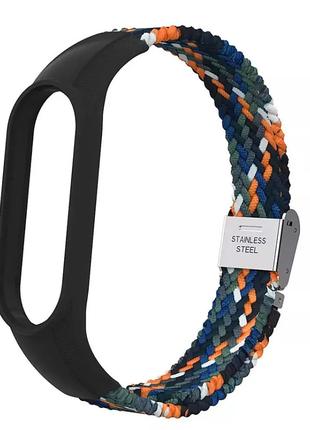 Ремінець Braided Buckle Mi Band 3/4/5/6/7 Black Orange ( 17 )