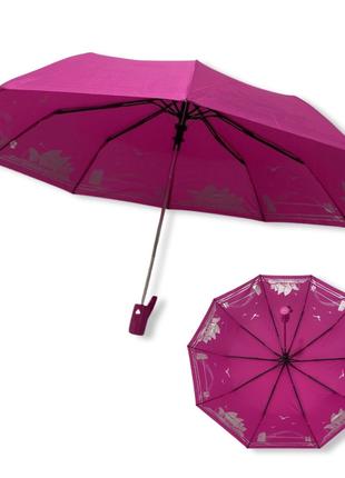 Женский зонт Toprain полуавтомат с узором изнутри на 10 спиц #...