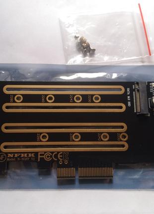 Переходник для SSD M.2 NVMe + NGFF to PCIExpress x4