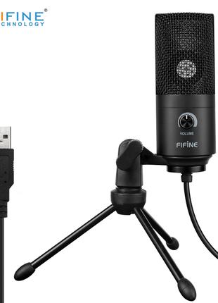 Конденсаторний USB-мікрофон FIFINE K669B з регулятором гучності