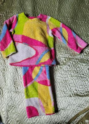 Тепла махрова піжамка для дівчат від 3 років