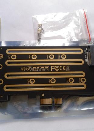 Переходник для SSD M.2 NVMe + NGFF to PCIExpress x1