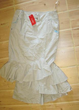 Новая юбка с ассиметричным низом "scarlett" р. s коттон 100%
