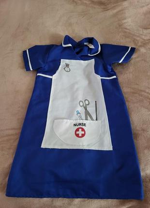 Платье доктор, медсестра на 4-6 лет