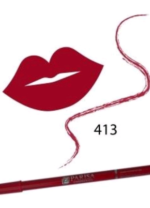 Олівець для губ Parisa Cosmetics Ultra Long Lip 3x1 № 413