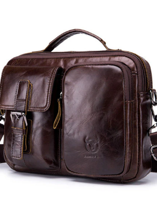 Bullcaptain.дизайнерская мужская сумка-мессенджер из натуральн...