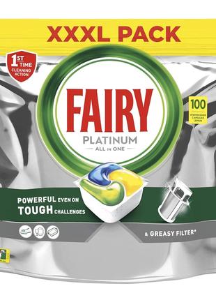 Капсулы для посудомоечной машины Fairy Platinum Lemon, 100 шт.