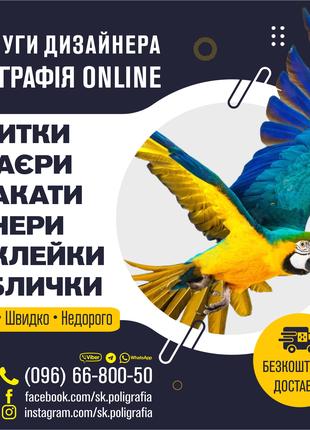 Поліграфія Друк Дизайн Доставка Візитки Флаєри Банери Реклама
