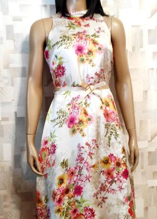 Ніжна атласна сукня міді з квітковим принтом next, красивое ат...