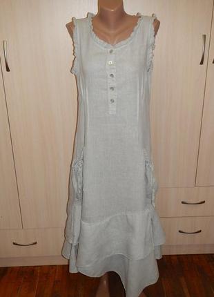 Льняное платье бохо этатно talia benson p.44(s) имталия 100% лен