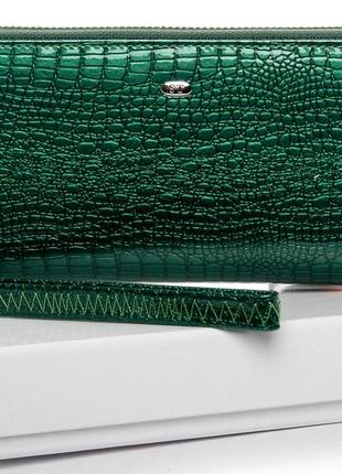 Женский кожаный кошелек на молнии sergio torretti зеленый