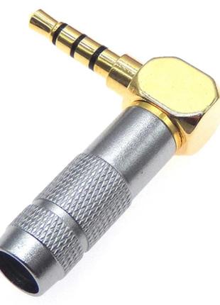 Штекер на кабель HM-450 4-pin 3.5mm угловой Серый