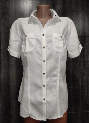 Классная льняная рубашка, лен, из льна пог-54 см