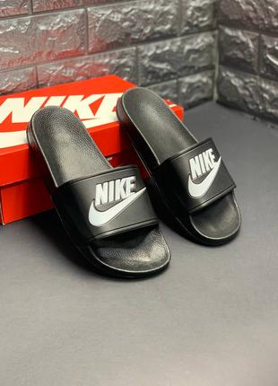 Чоловічі шльопанці Nike, чорні шльопанці сланці капці Найк Новинк