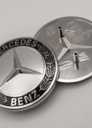 Знак на капот Mercedes-Benz Эмблема 57 мм на капот значек два ...