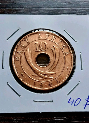 10 центів Східна Африка 1941 рік