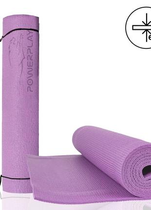 Килимок для йоги та фітнесу powerplay 4010 pvc yoga mat рожеви...